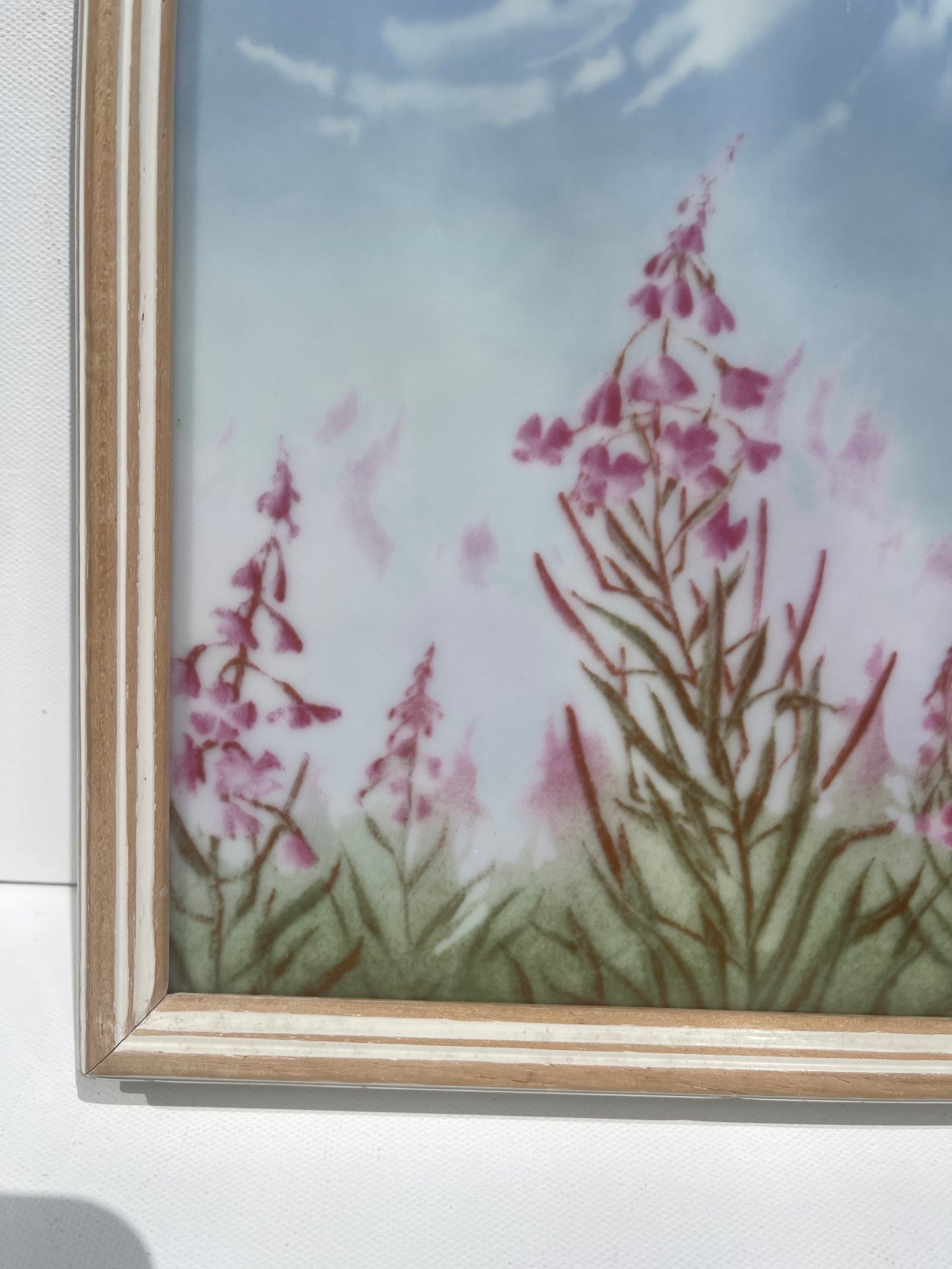 Painted unique art Norwegian Porsgrund Porcelain by Jan Harr floral Scandi decor