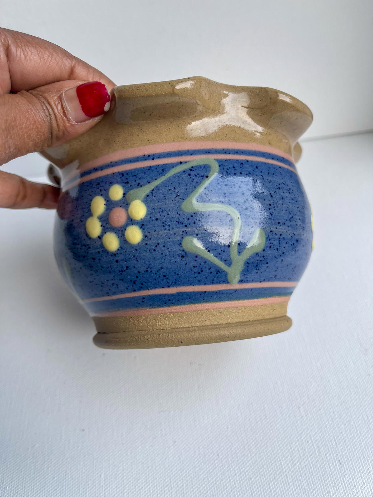 Signed Vintage Studio Pottery Pot - Aysgarth Flower Pot / Small Planter