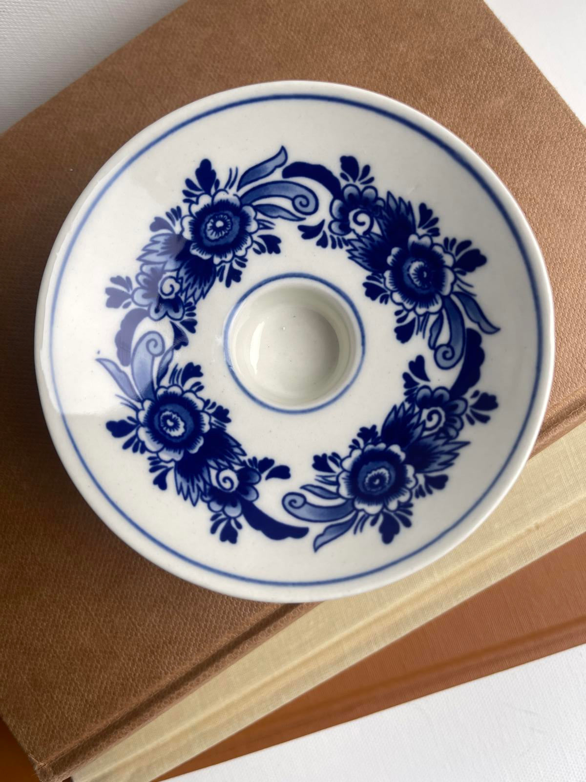 Vintage handpainted Delft Blue Holland Candle Stick Holder