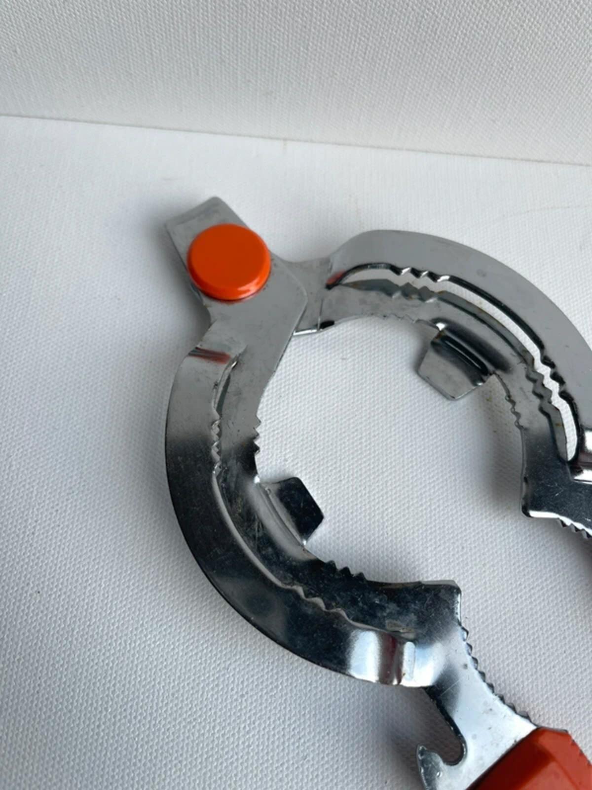 1970s Orange Lid Opener Solingen Leifheit / Vintage Space Age Kitchenware