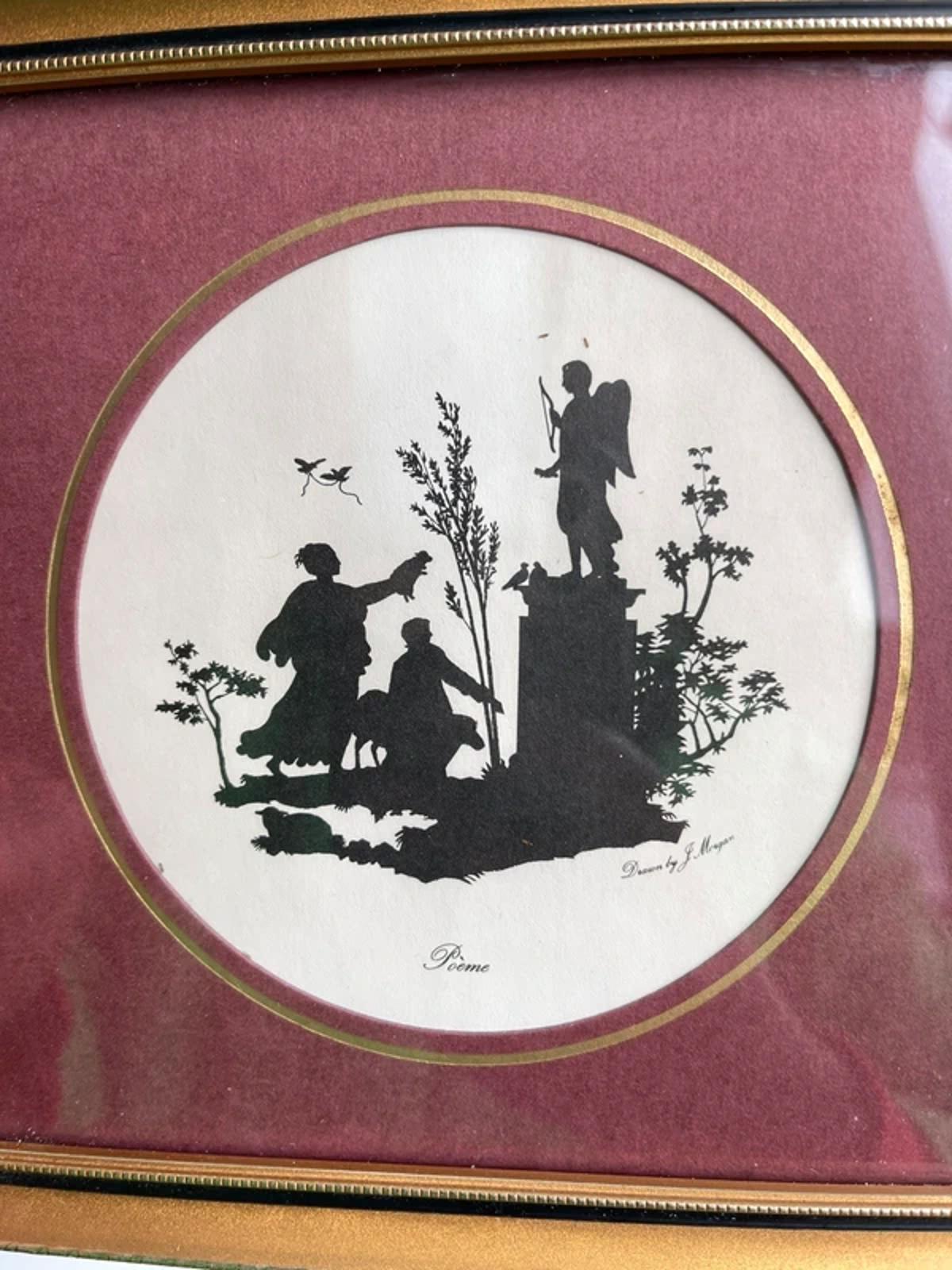 Vintage Silhouette print drawn by J Morgan titled Poéme