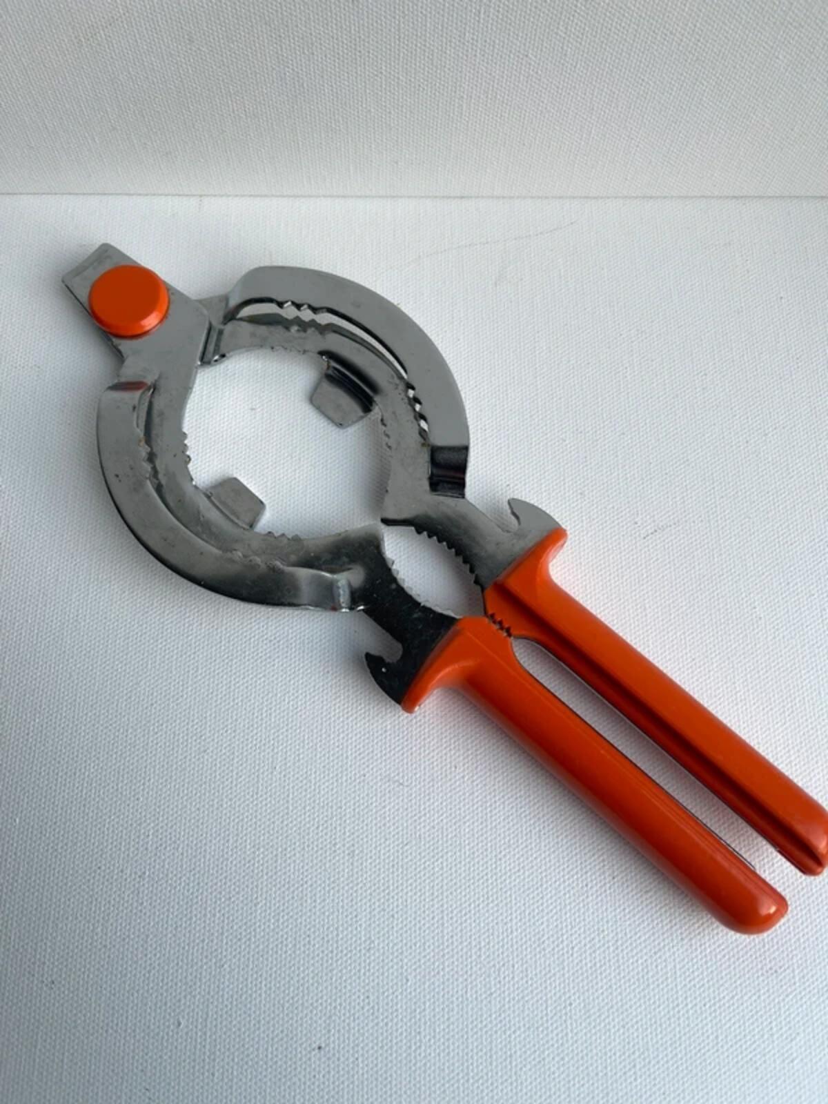 1970s Orange Lid Opener Solingen Leifheit / Vintage Space Age Kitchenware