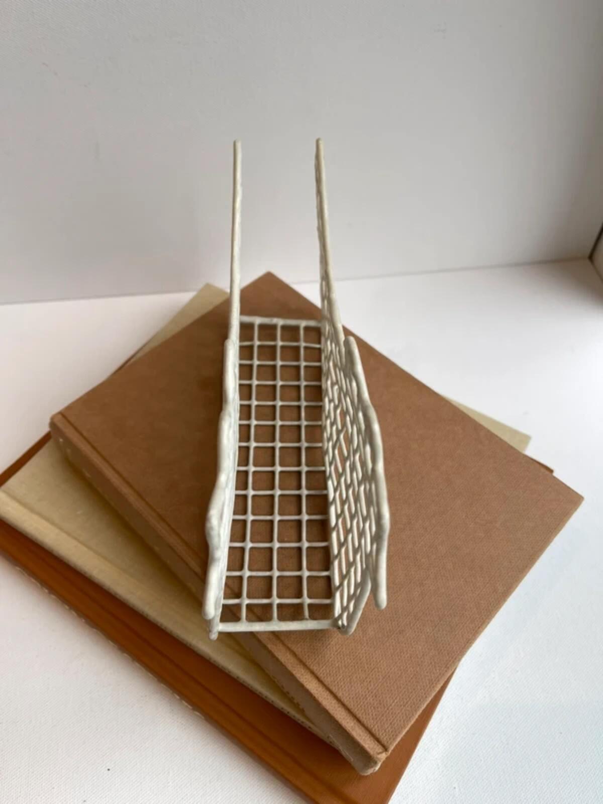 Vintage wire chicken basket napkin holder