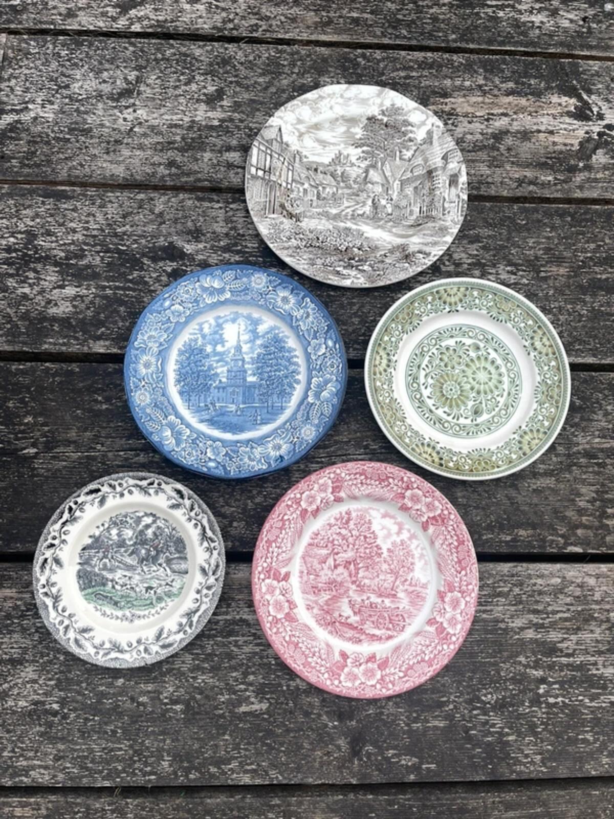 Vintage plate collection ready instant plate wall collection transferware