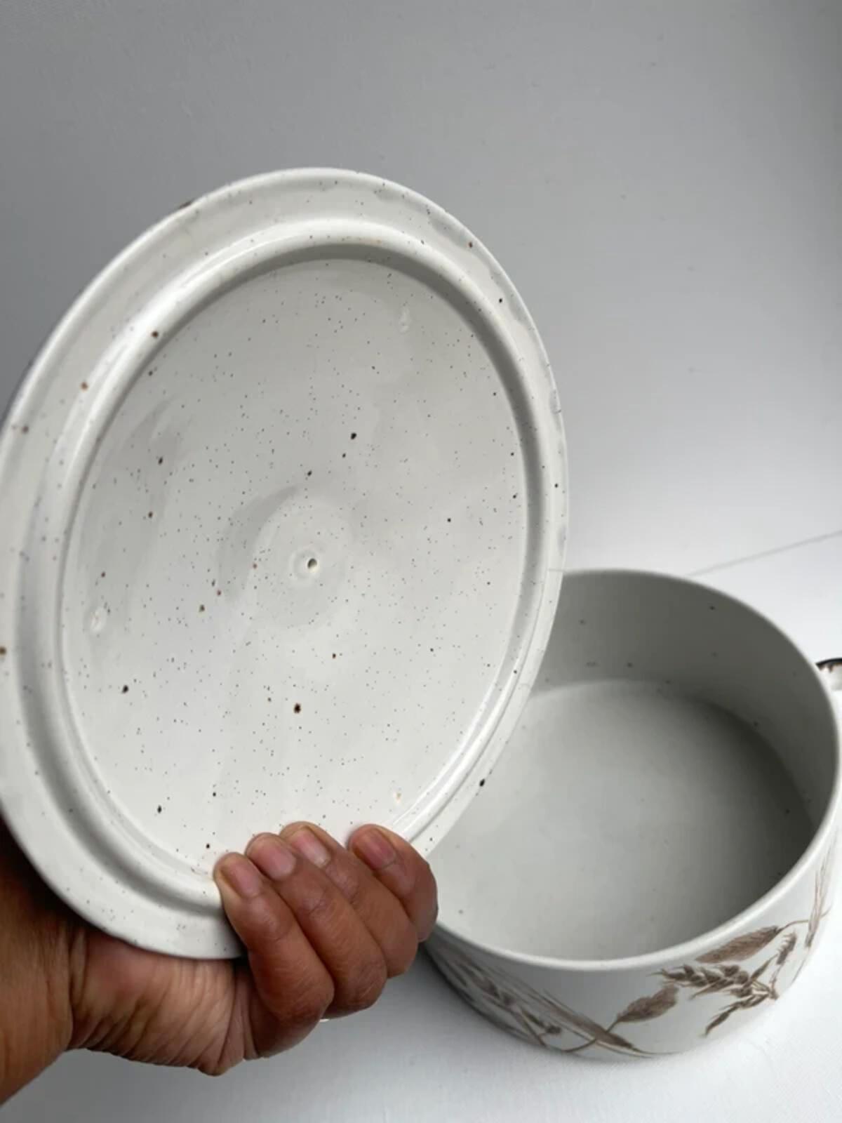 Vintage 1970s casserole veg tureen lidded bowl Stonehenge Midwinter Wild Oats