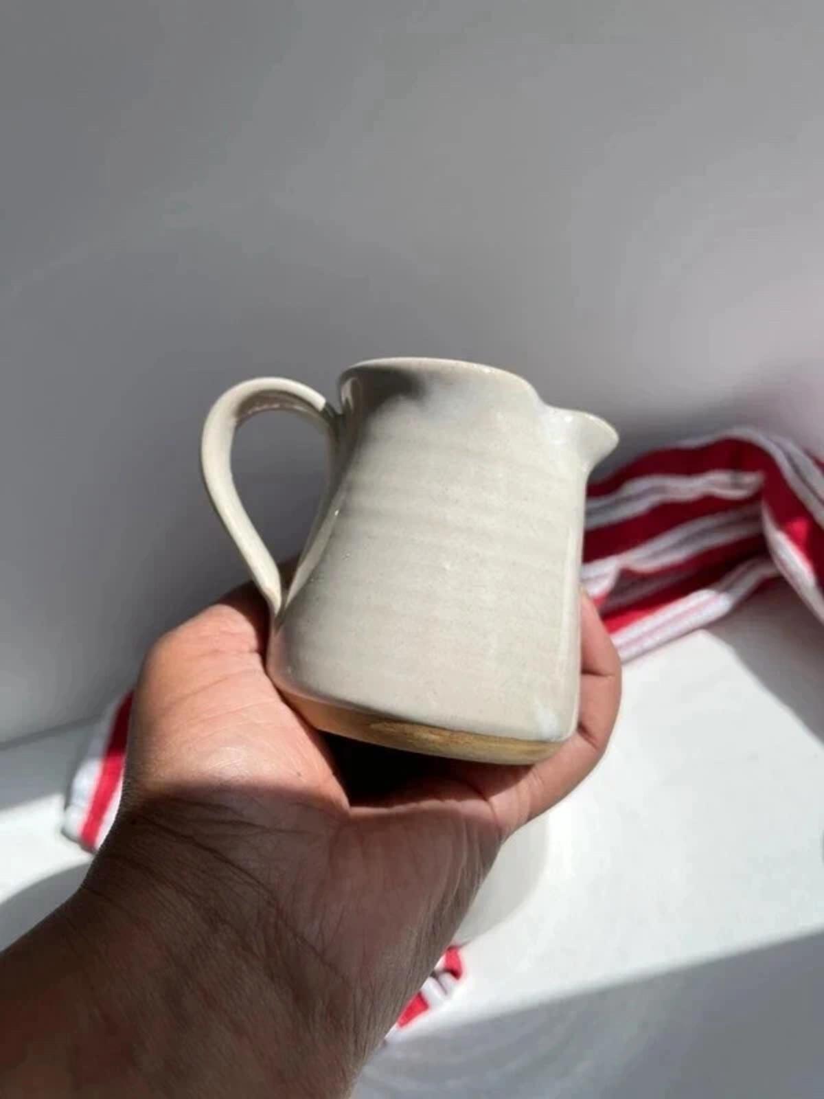 Glynderi Pottery Sennybridge Welsh Mint Sauce Jug and mug handmade in Wales