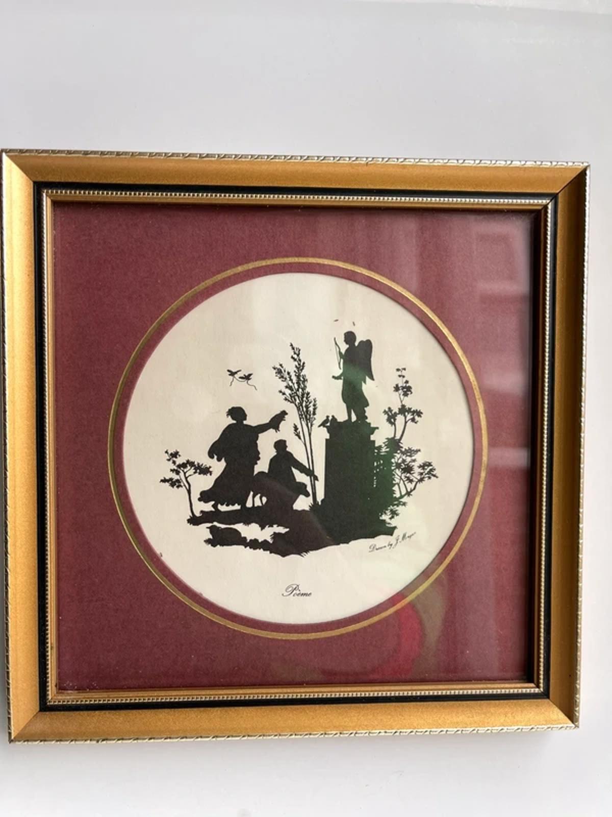 Vintage Silhouette print drawn by J Morgan titled Poéme