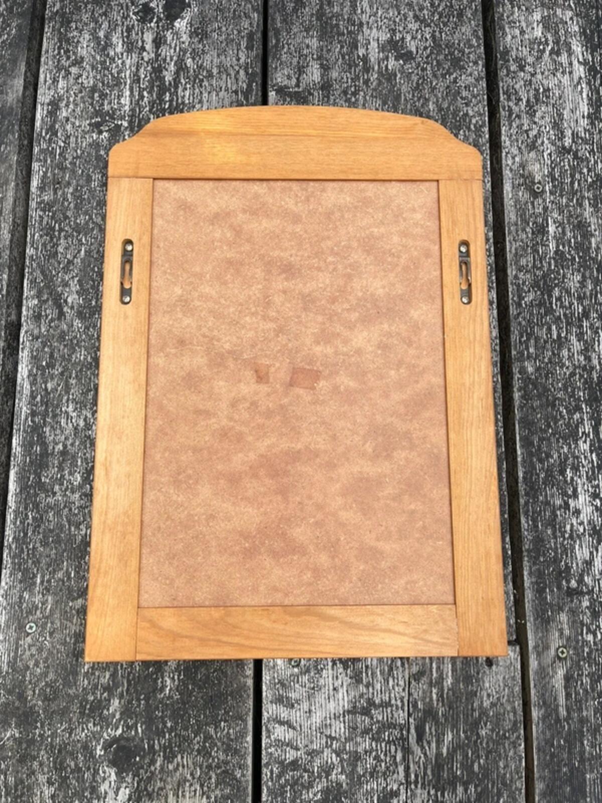 Vintage hand crafted hard wood mid century mirror