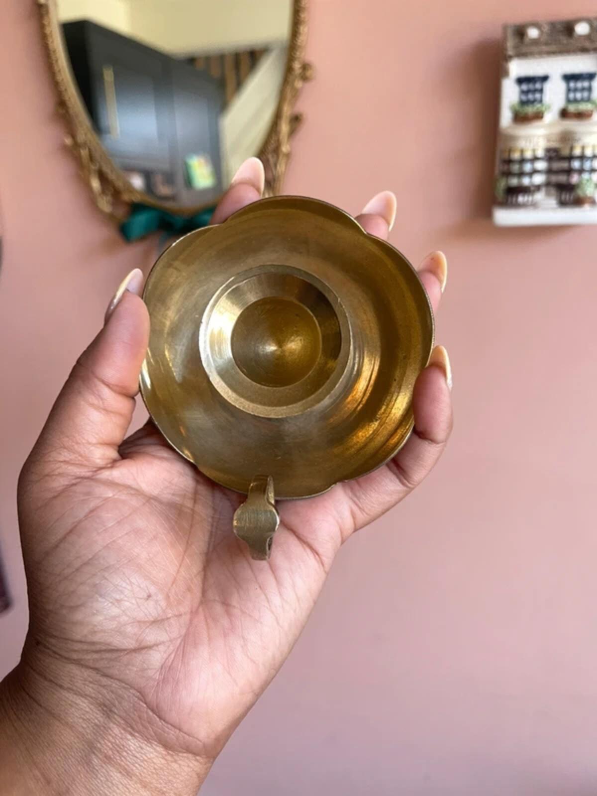 Vintage brass chamberstick candle holder