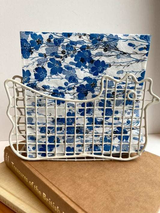 Vintage wire chicken basket napkin holder