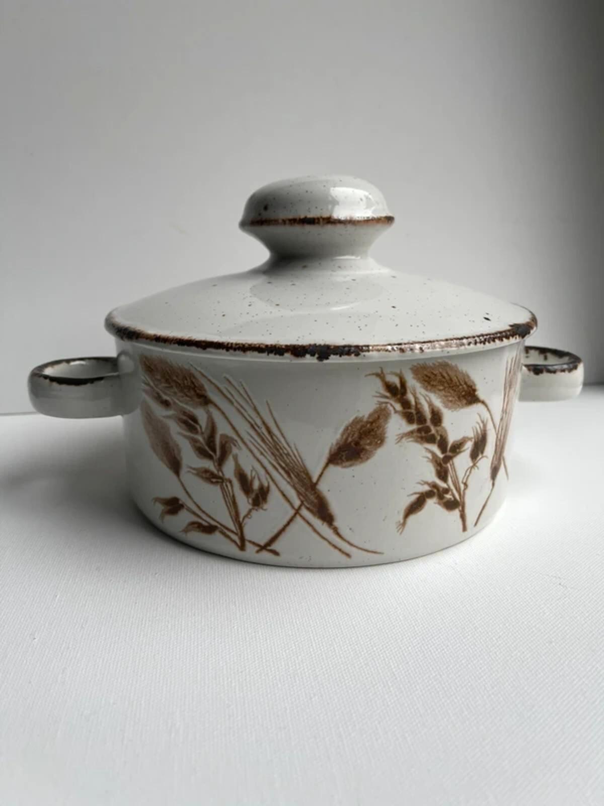 Vintage 1970s casserole veg tureen lidded bowl Stonehenge Midwinter Wild Oats