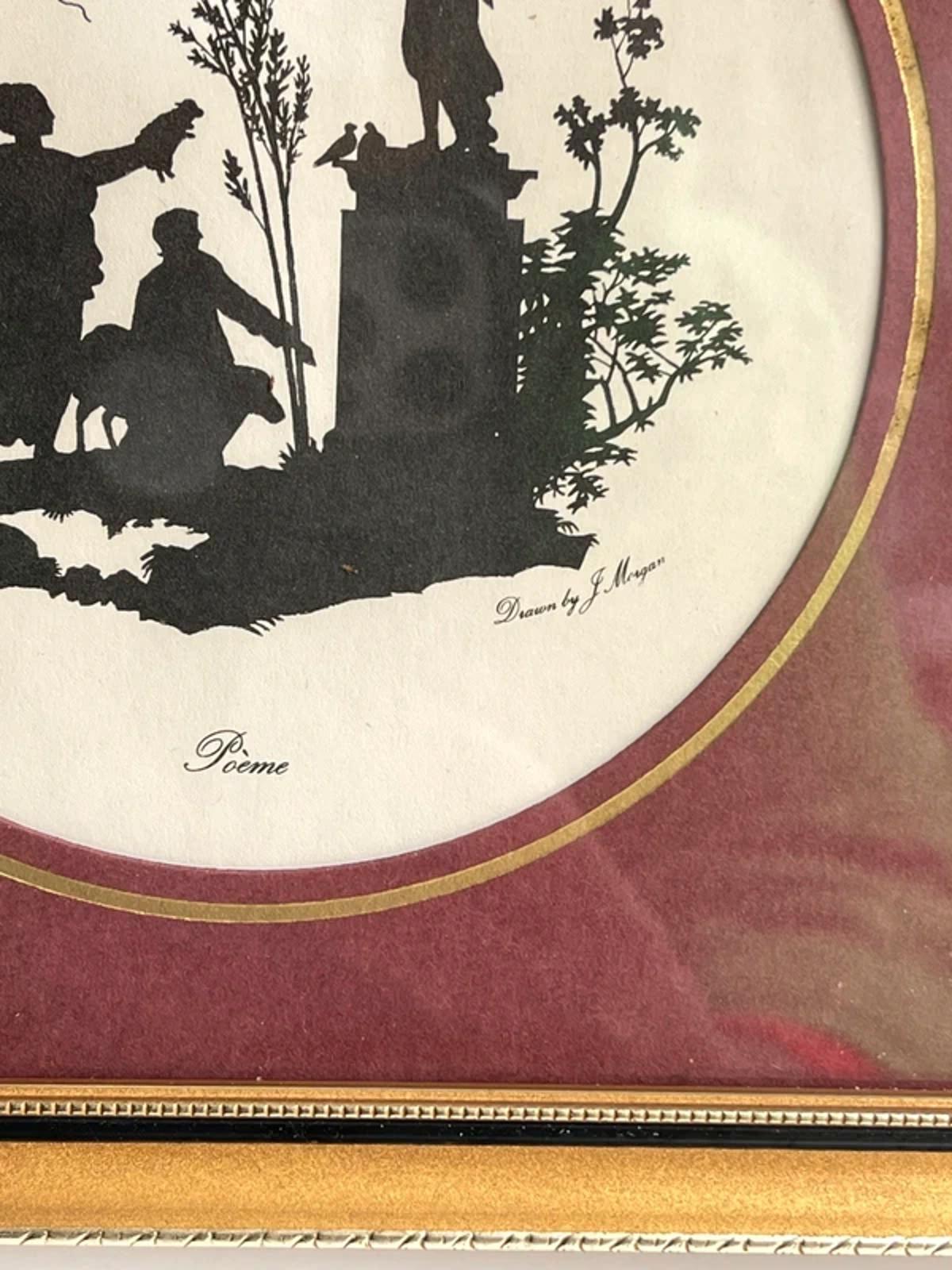 Vintage Silhouette print drawn by J Morgan titled Poéme
