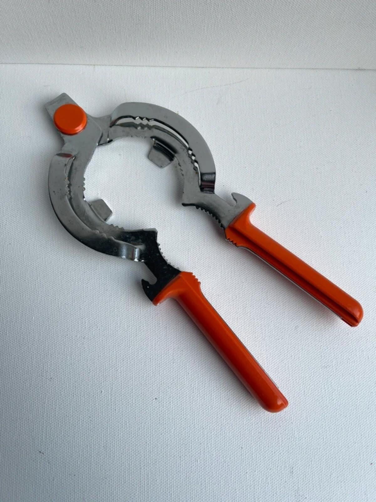 1970s Orange Lid Opener Solingen Leifheit / Vintage Space Age Kitchenware