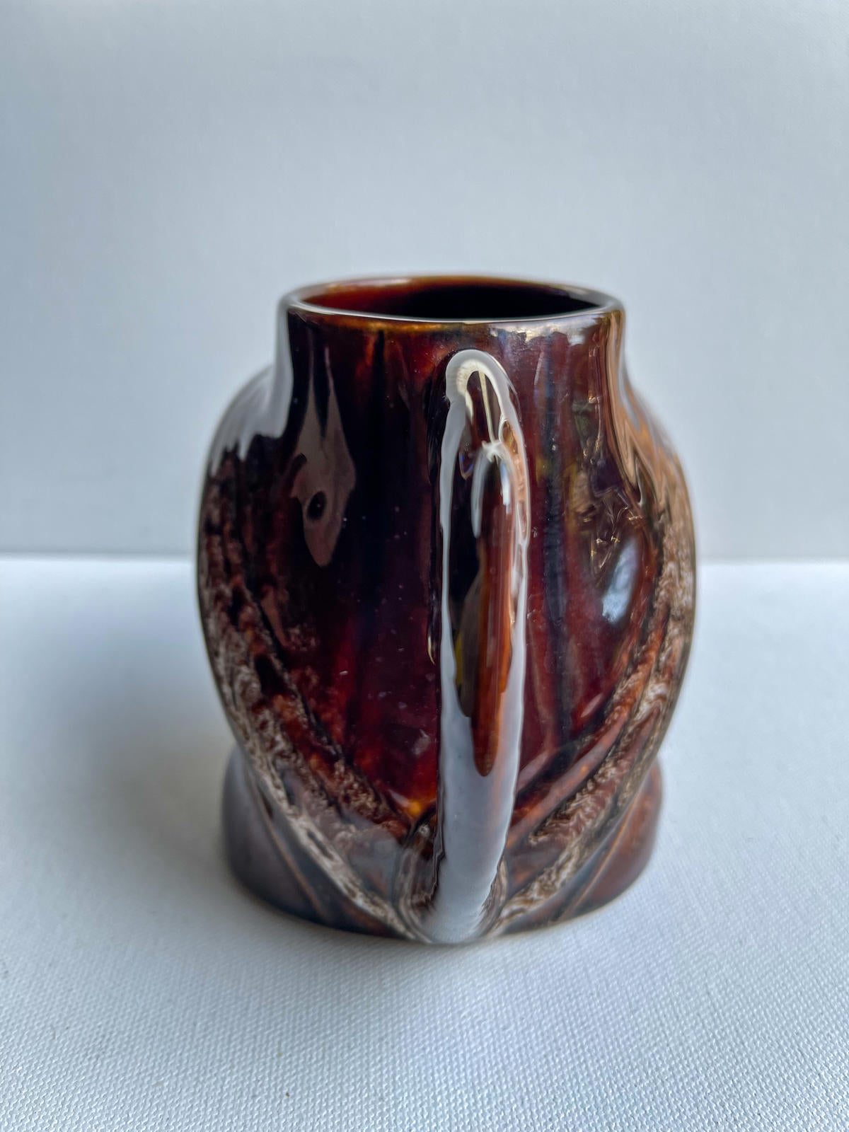 Vintage Kernewek Pottery Fisherman Jug Brown
