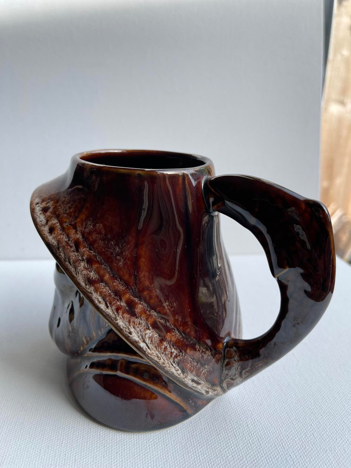 Vintage Kernewek Pottery Fisherman Jug Brown