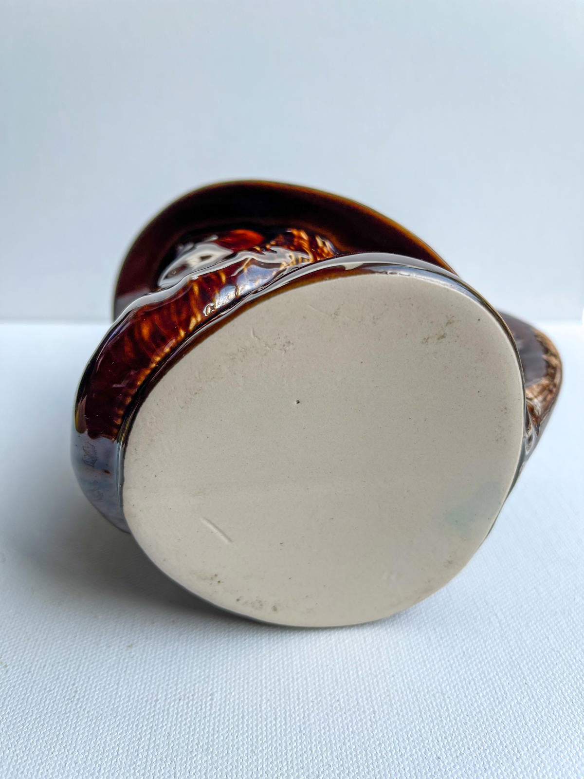 Vintage Kernewek Pottery Fisherman Jug Brown