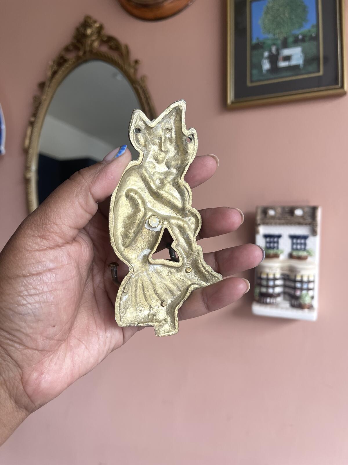 Vintage brass pixie with 3 hooks