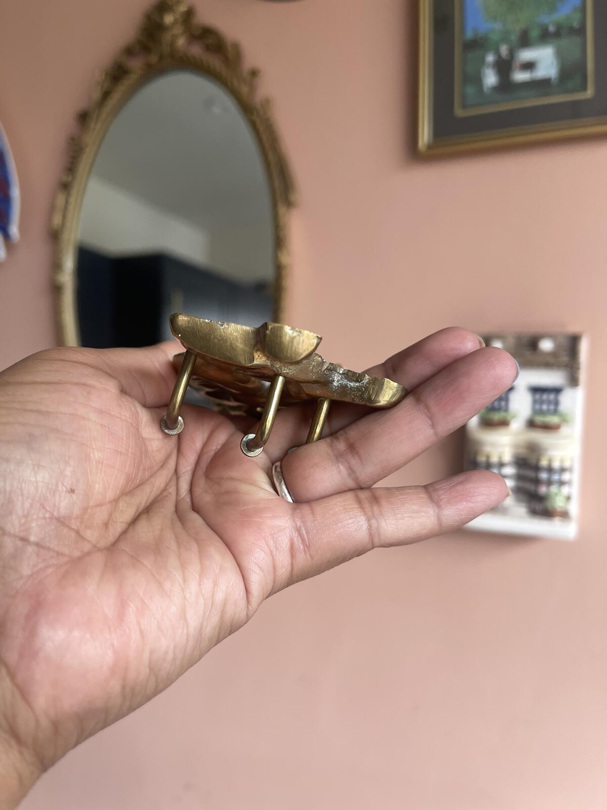 Vintage brass pixie with 3 hooks