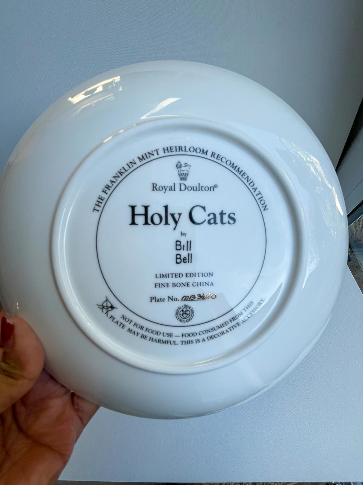 Royal Doulton whimsical Holy Cats Vintage Bill Bell Collector Plate christmas