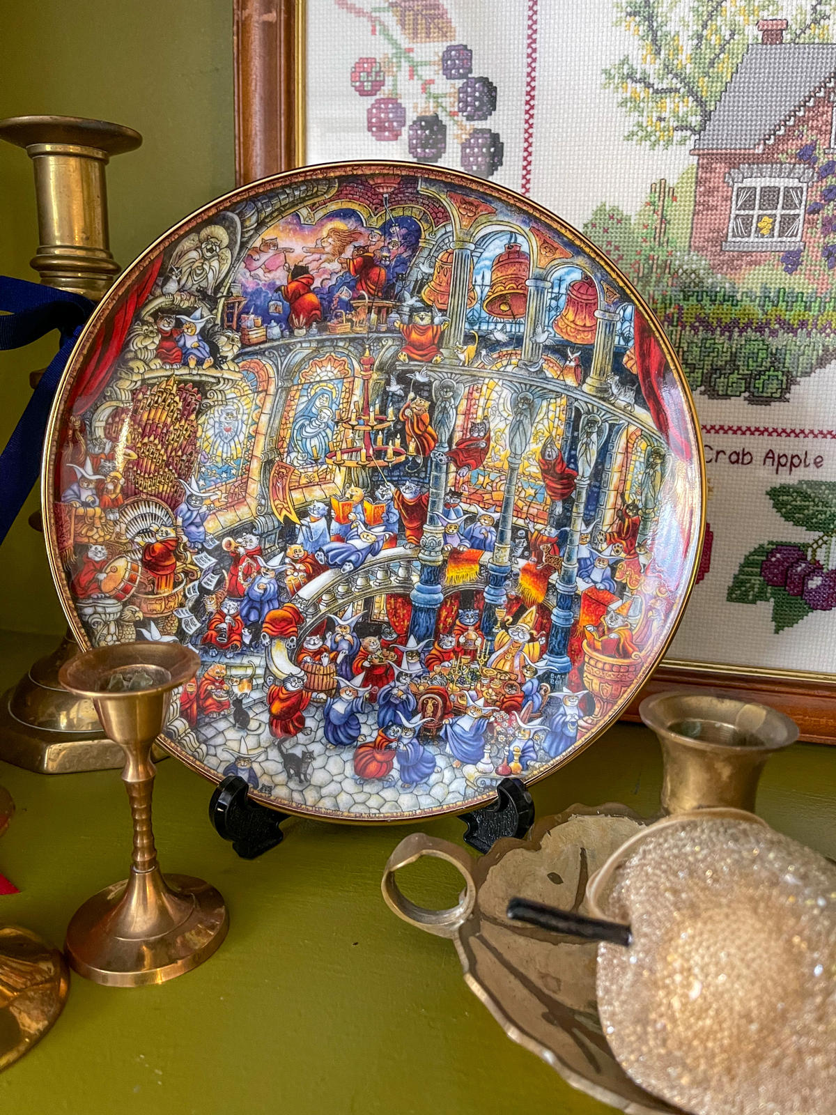 Royal Doulton whimsical Holy Cats Vintage Bill Bell Collector Plate christmas