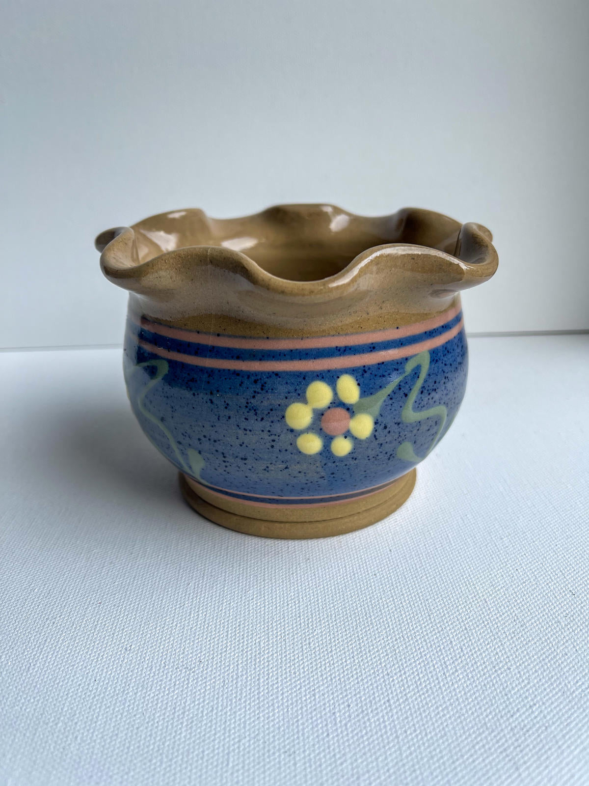 Signed Vintage Studio Pottery Pot - Aysgarth Flower Pot / Small Planter
