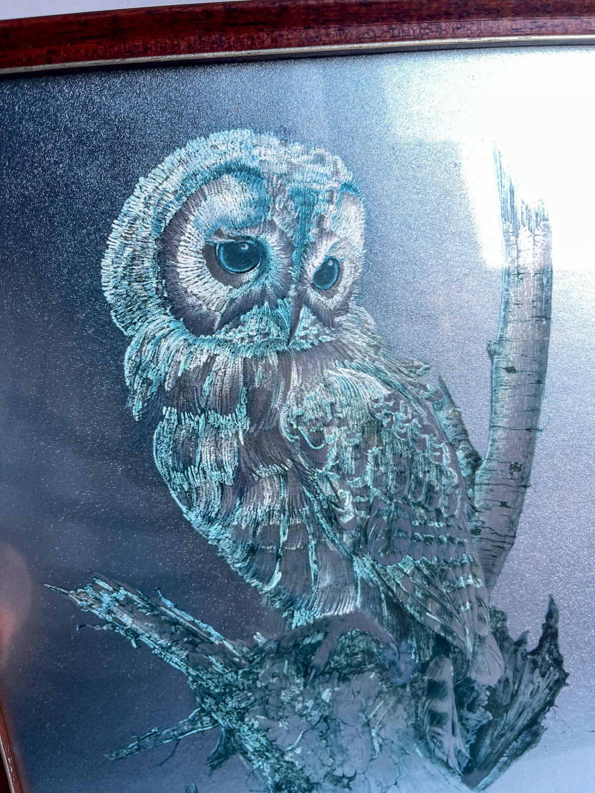 Audrey North Vintage Barn Owl foil Print Metallic Foil Art