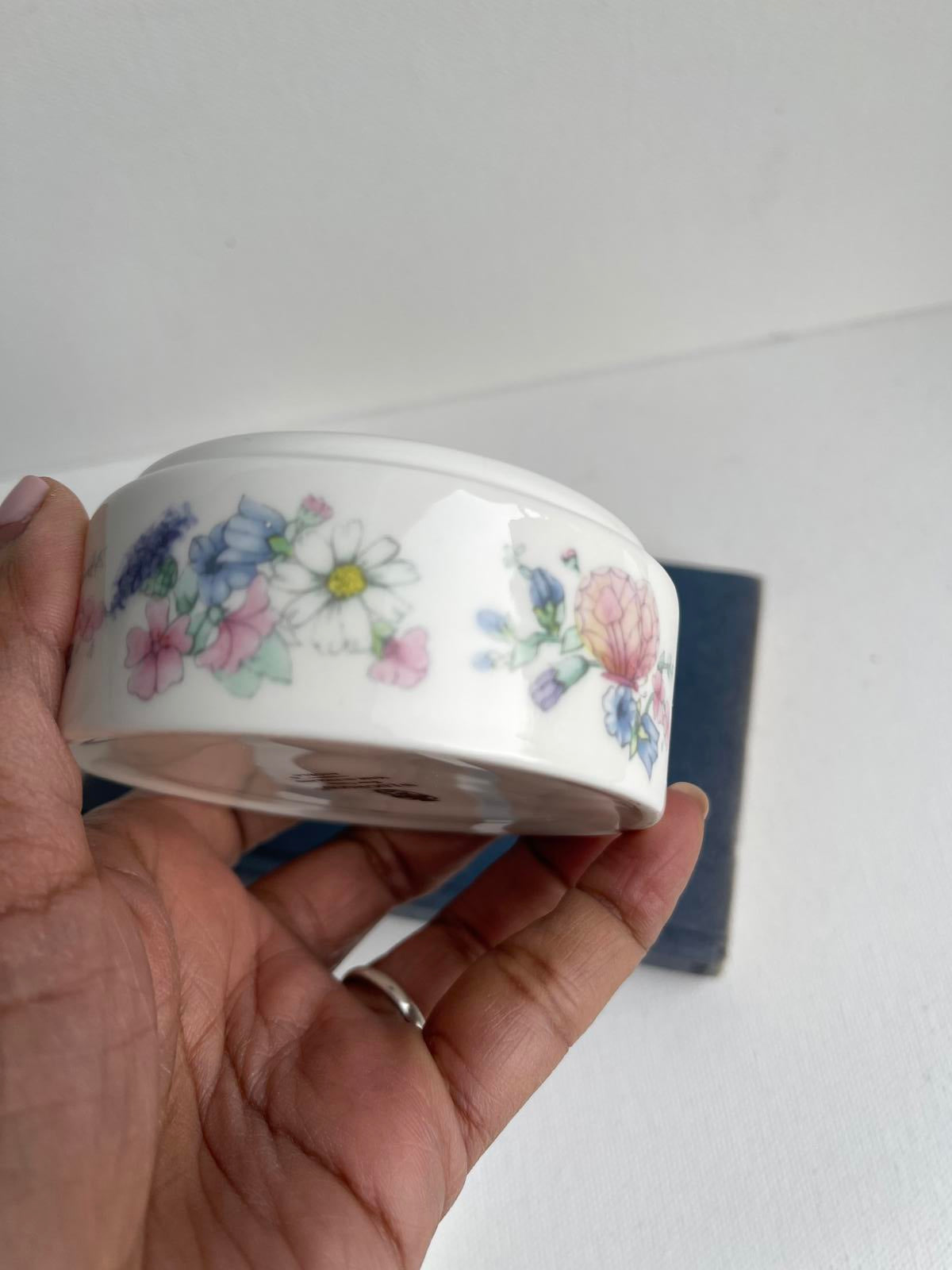 Vintage Wedgwood lidded jar in the Angela pattern