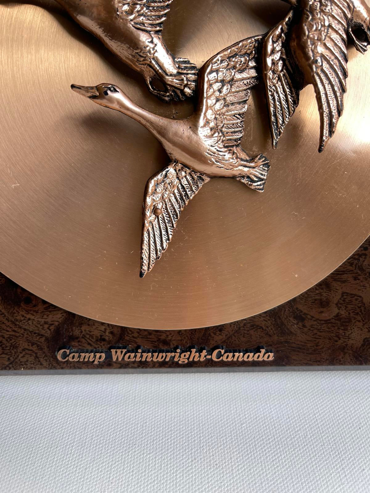 Vintage MCM Geese in Flight Plaque Wall Hanging Art A&F Canada Birds