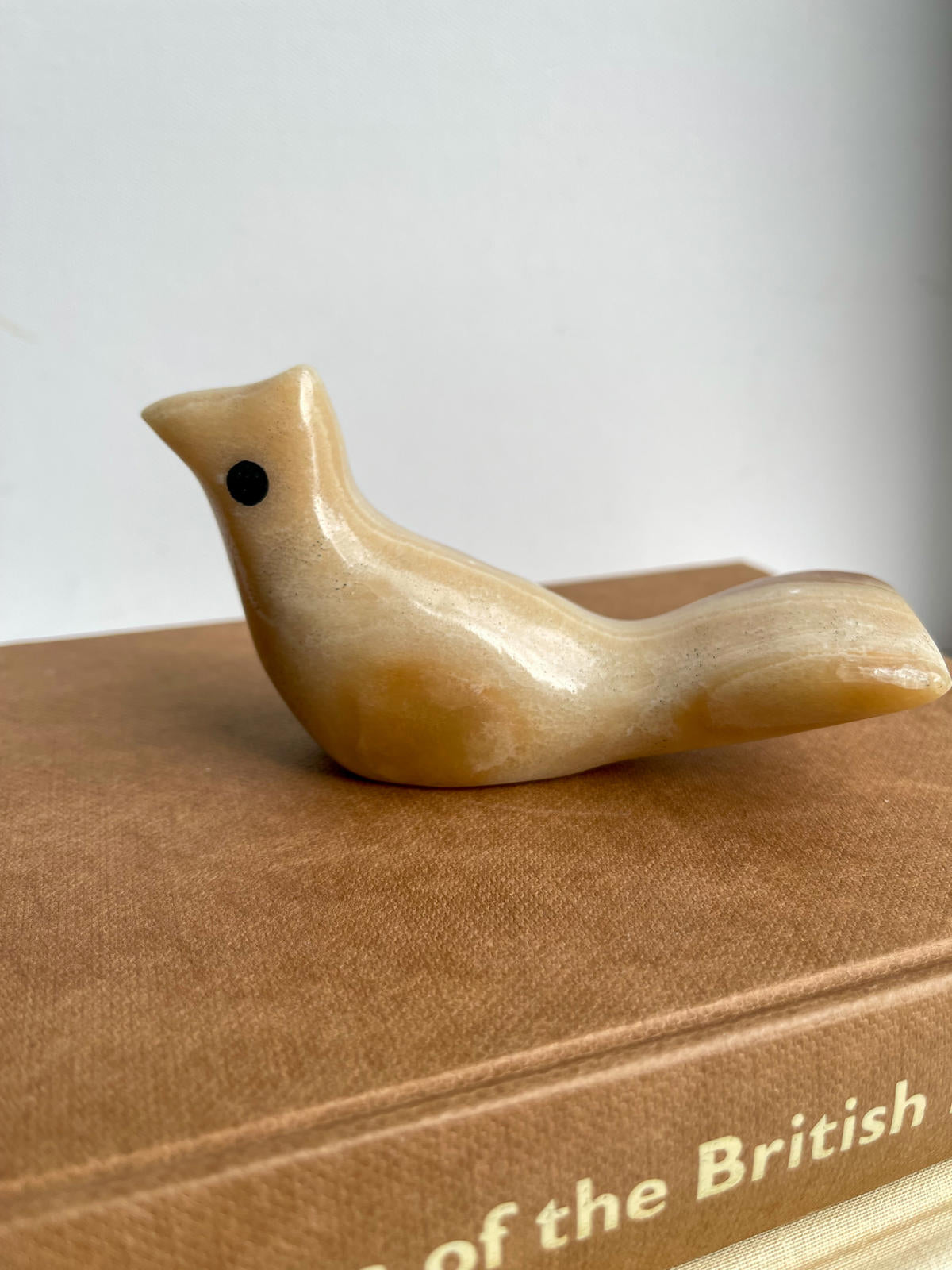 Vintage onyx carved stone bird