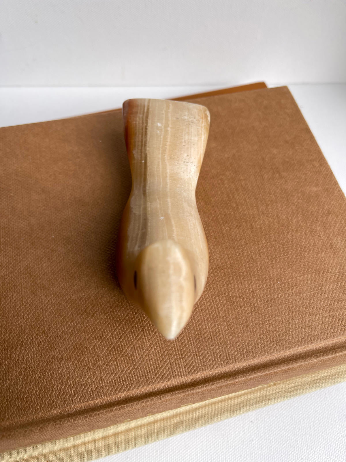 Vintage onyx carved stone bird