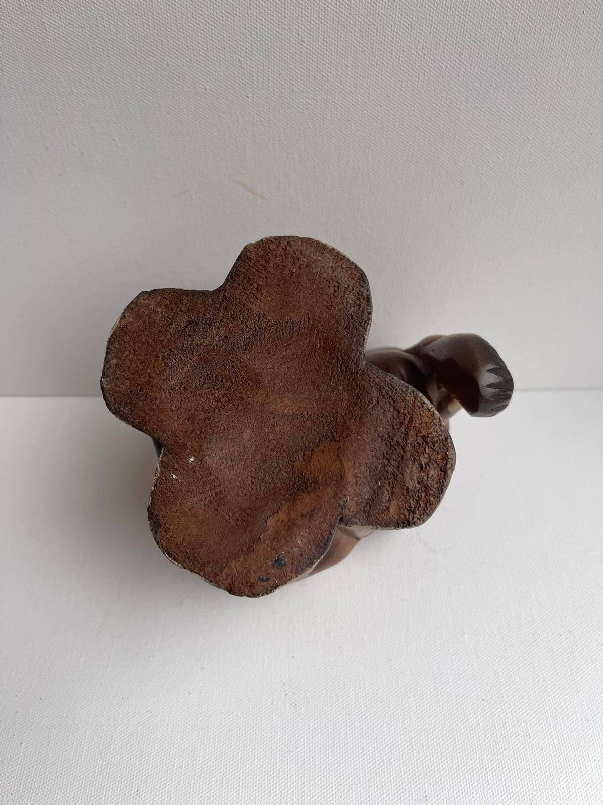 Vintage hand carved wooden elephant