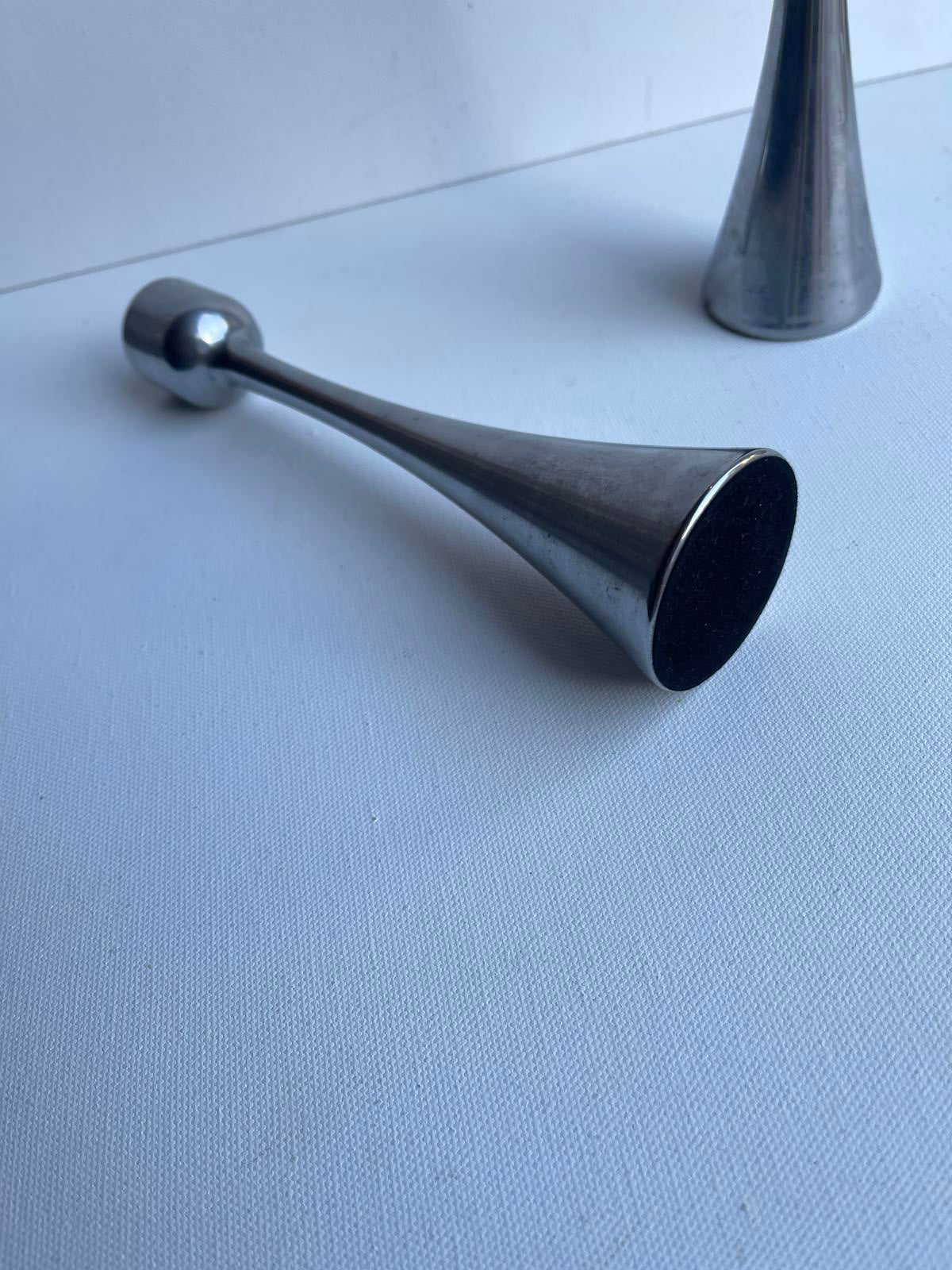 Vintage 2 metal steel mid century Candleholders