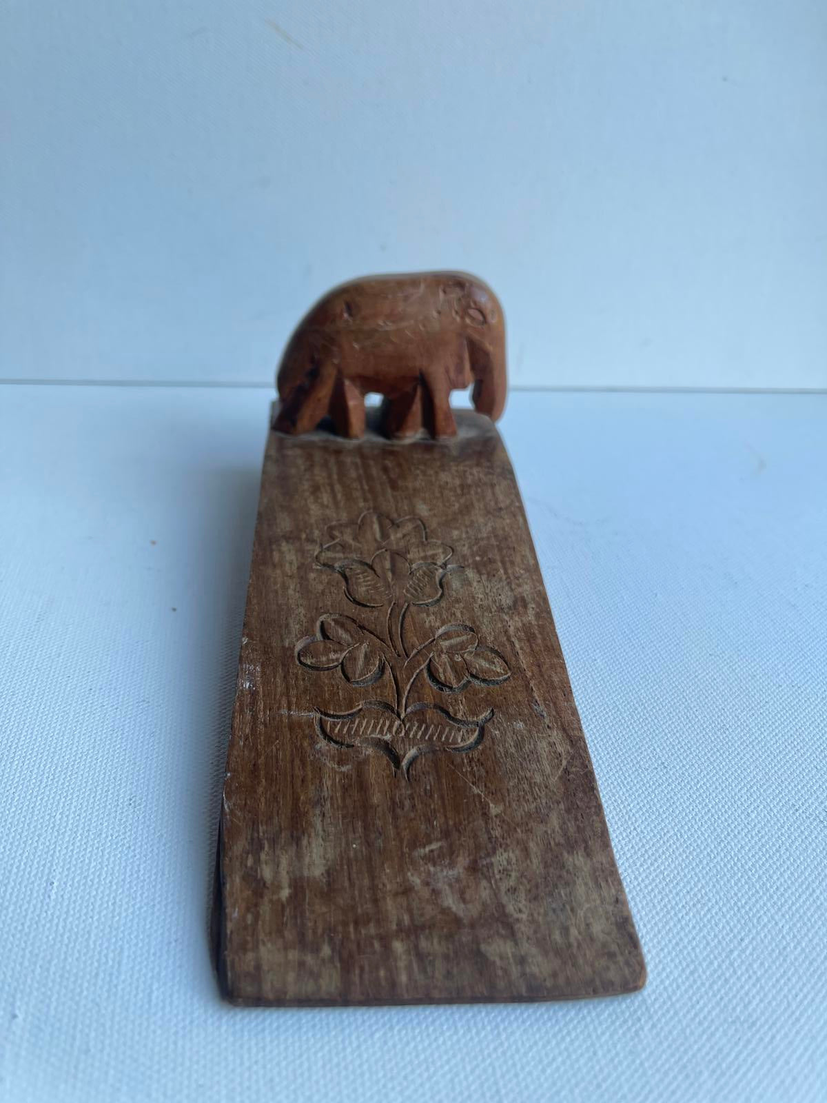 vintage wooden elephant door wedge