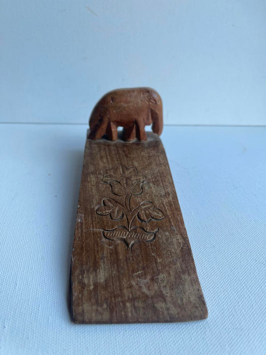 vintage wooden elephant door wedge