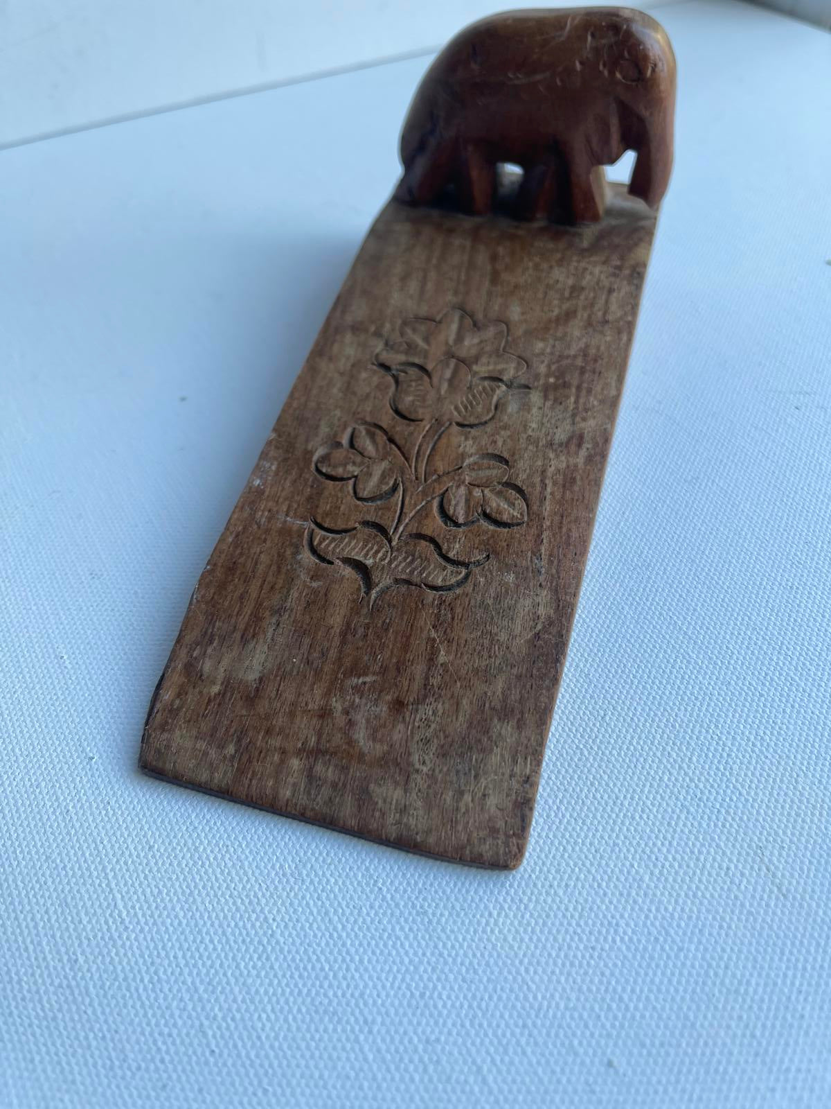 vintage wooden elephant door wedge