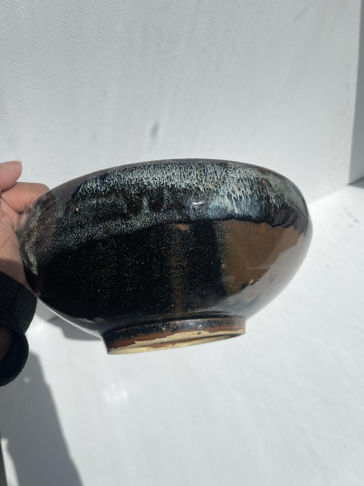 Large Japanese studio pottery marked bowl