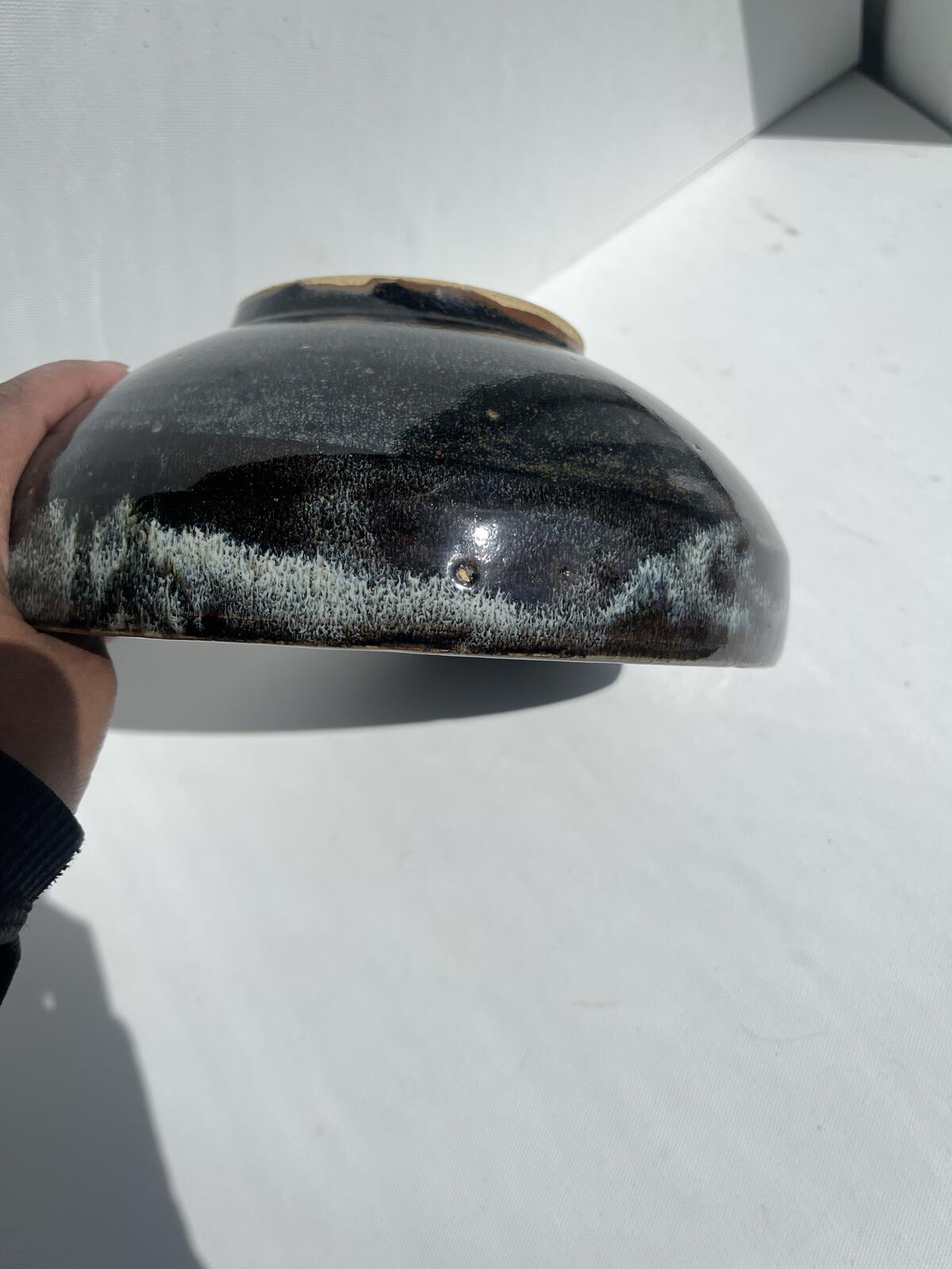 Large Japanese studio pottery marked bowl