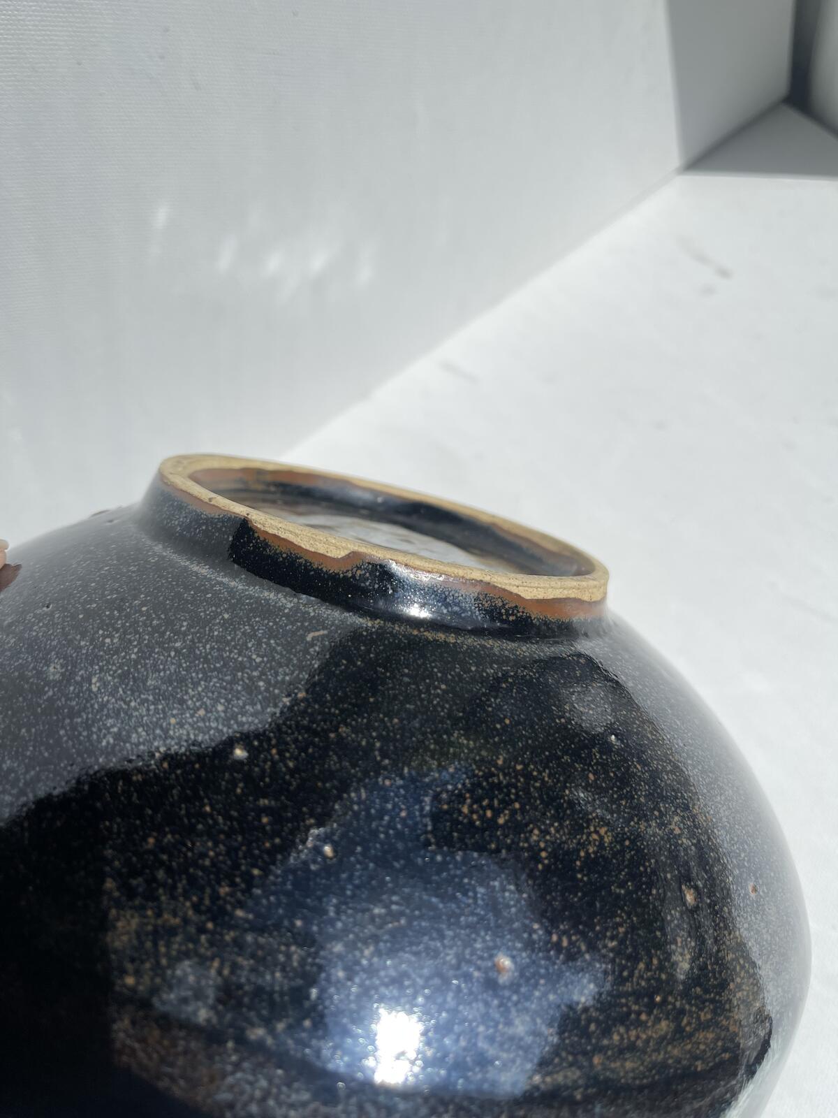 Large Japanese studio pottery marked bowl
