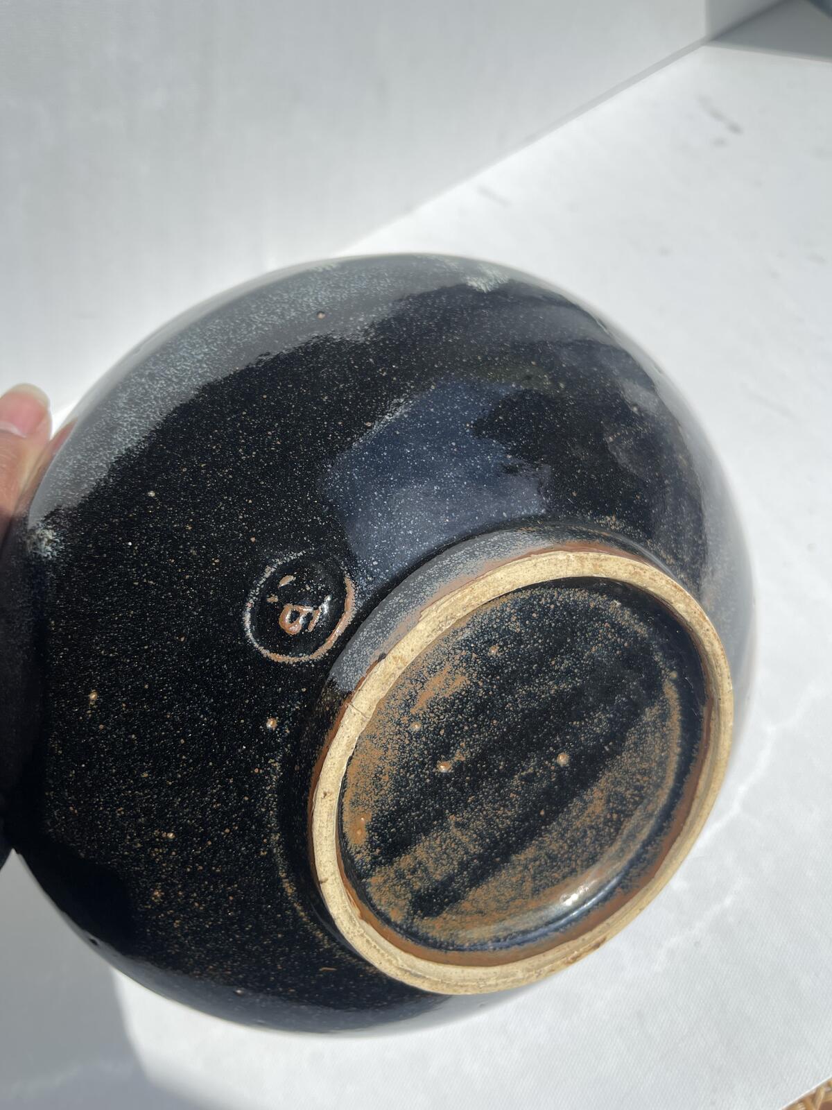 Large Japanese studio pottery marked bowl
