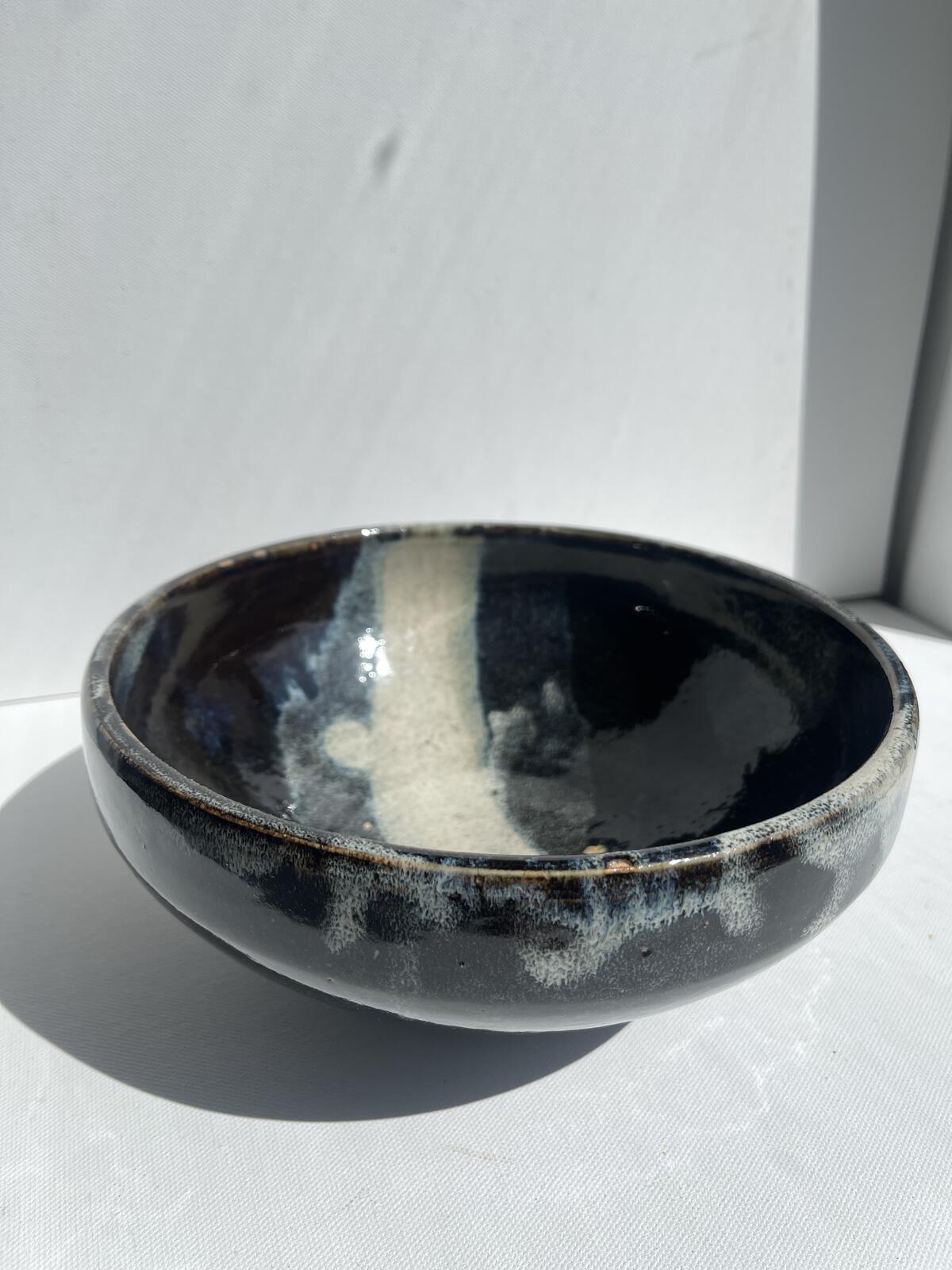 Large Japanese studio pottery marked bowl