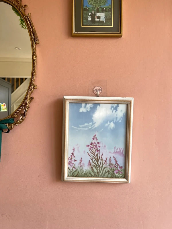 Vintage Porsgrund porcelain art tile by Jan Harr with floral design, Norwegian ceramic wall plaque, Scandinavian home decor, framed botanical artwork, Mid Century Modern wall art and collectible Nordic pottery.