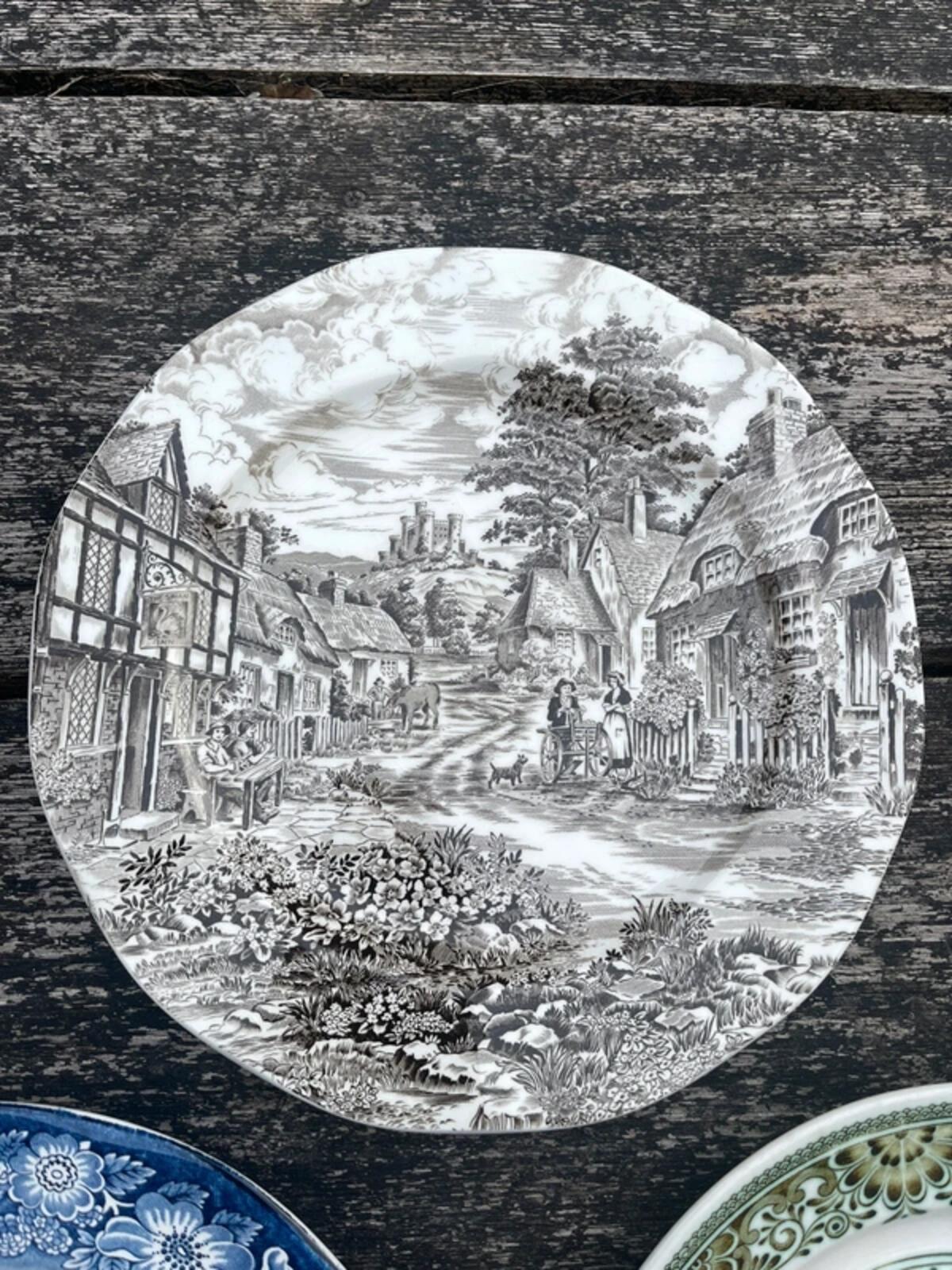Vintage plate collection ready instant plate wall collection transferware