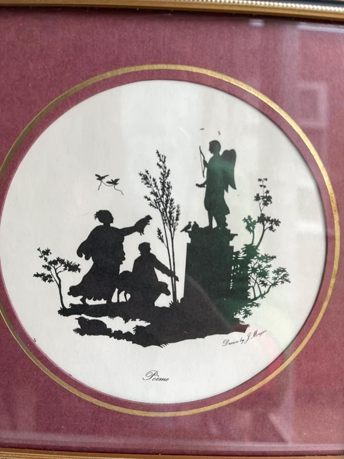 Vintage Silhouette print drawn by J Morgan titled Poéme