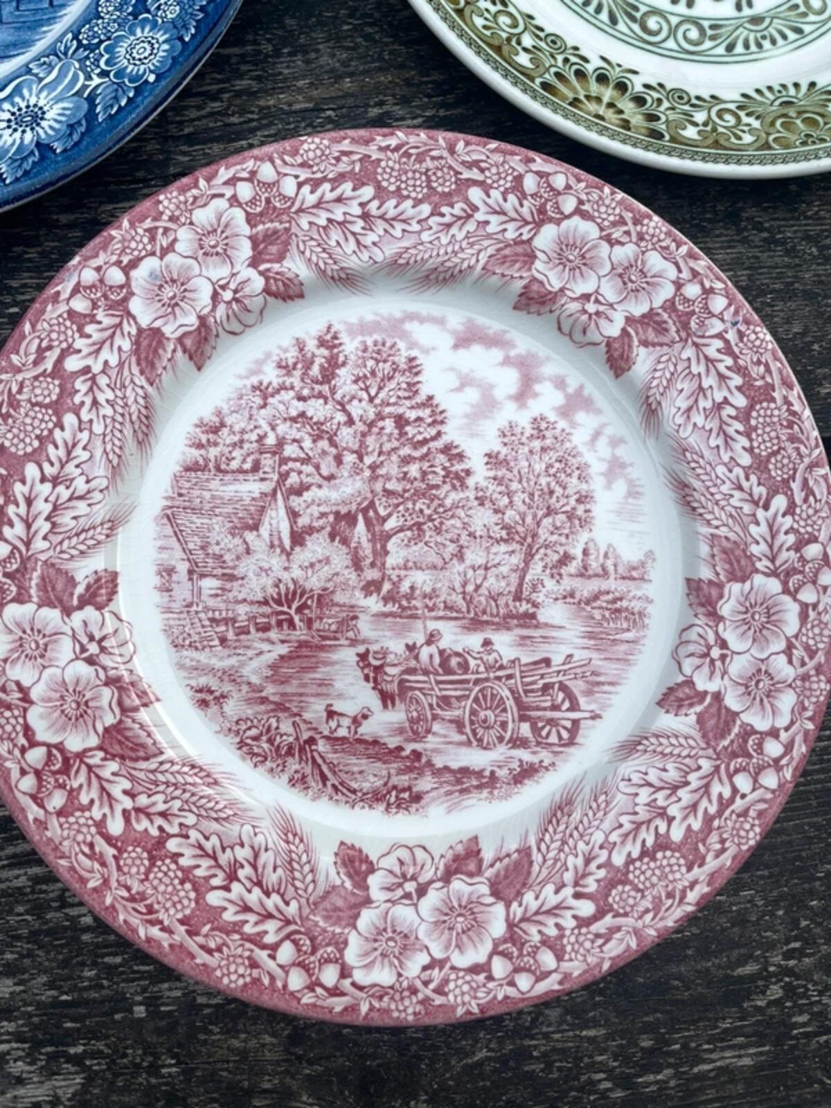 Vintage plate collection ready instant plate wall collection transferware