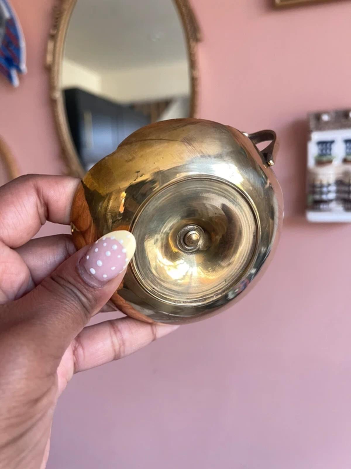 Vintage brass chamberstick candle holder