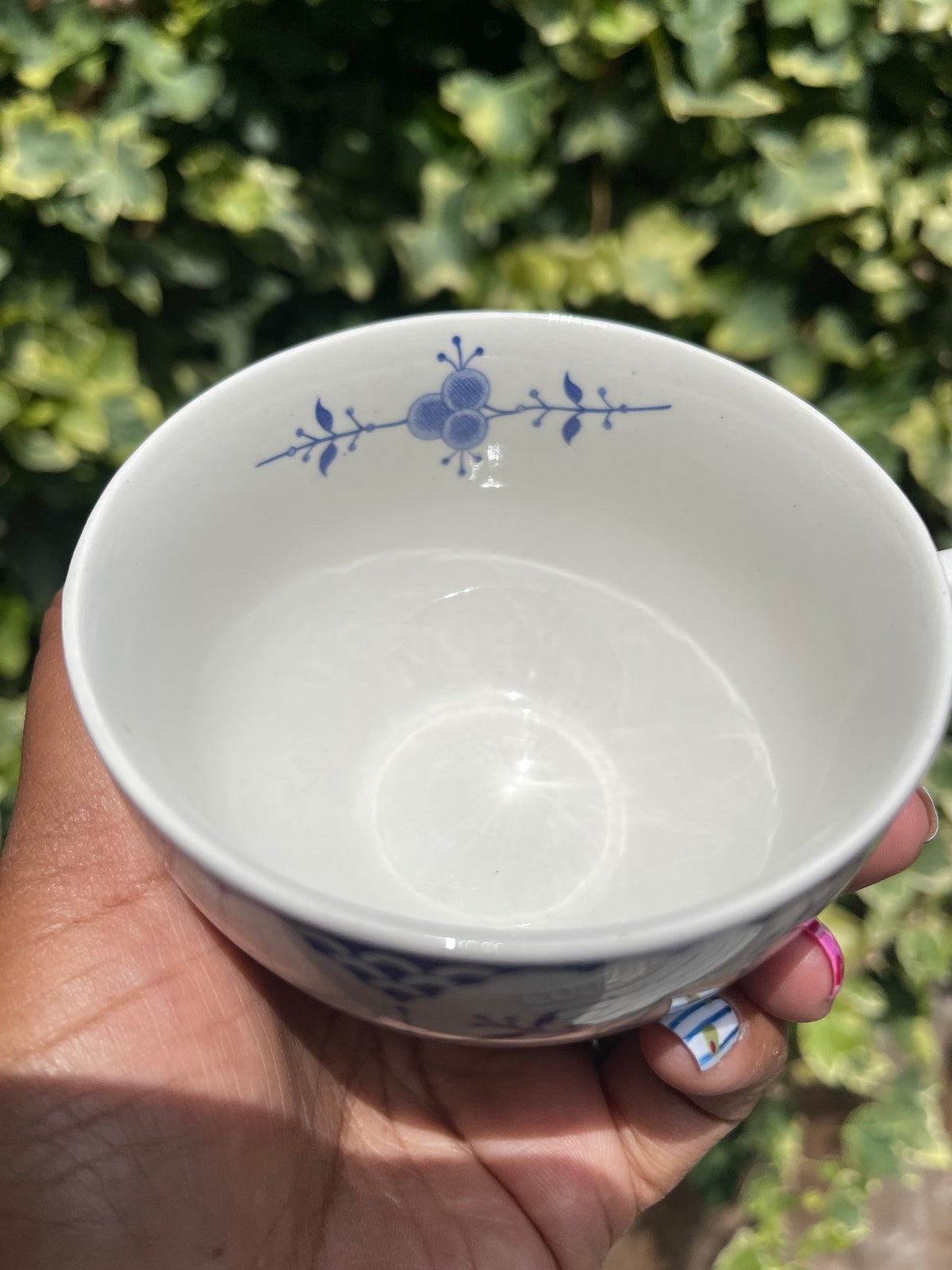 Set of 4 vintage Furnivals Denmark blue and white tea cups, English ironstone tableware with classic transferware design, cottagecore kitchen decor, farmhouse dining, collectible vintage china and traditional tea set.