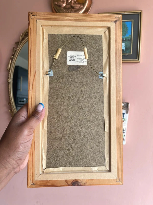 Vintage wood wall mirror mid century mirror rectangle mirror 1970s wall decor