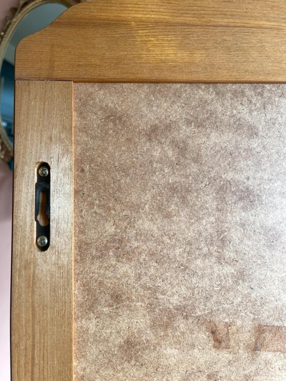 Vintage hand crafted hard wood mid century mirror