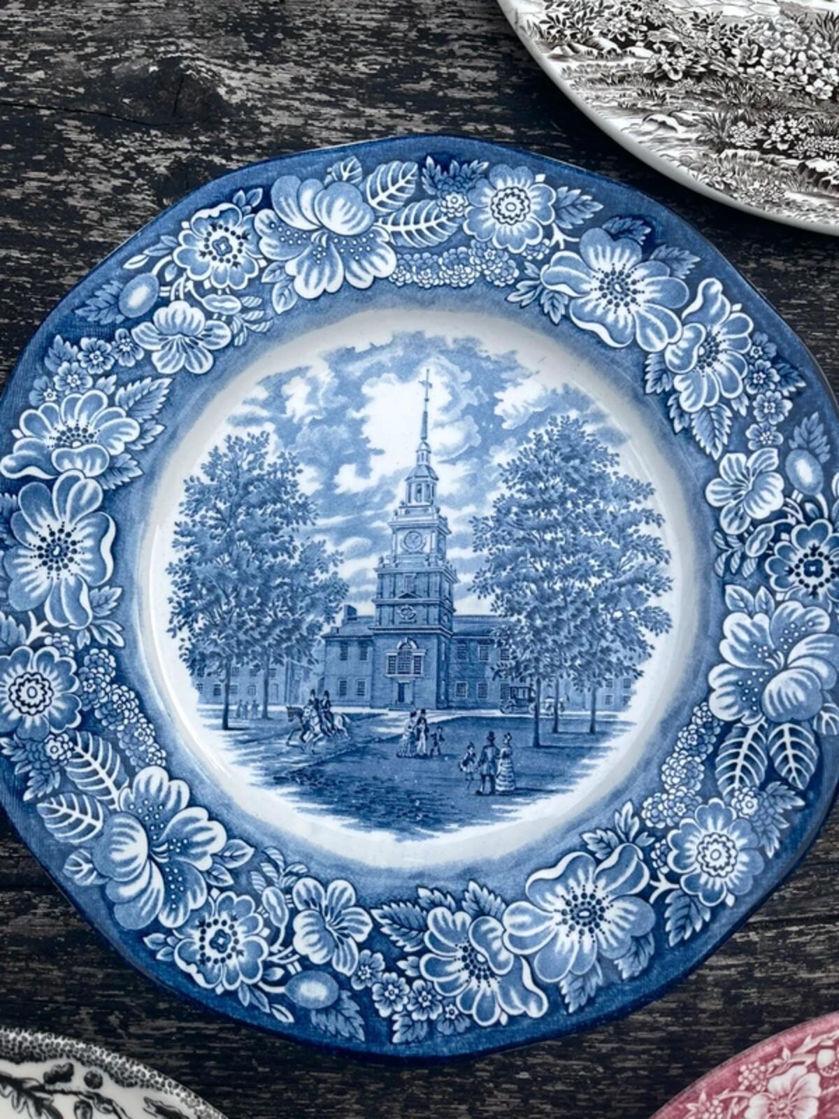 Vintage plate collection ready instant plate wall collection transferware