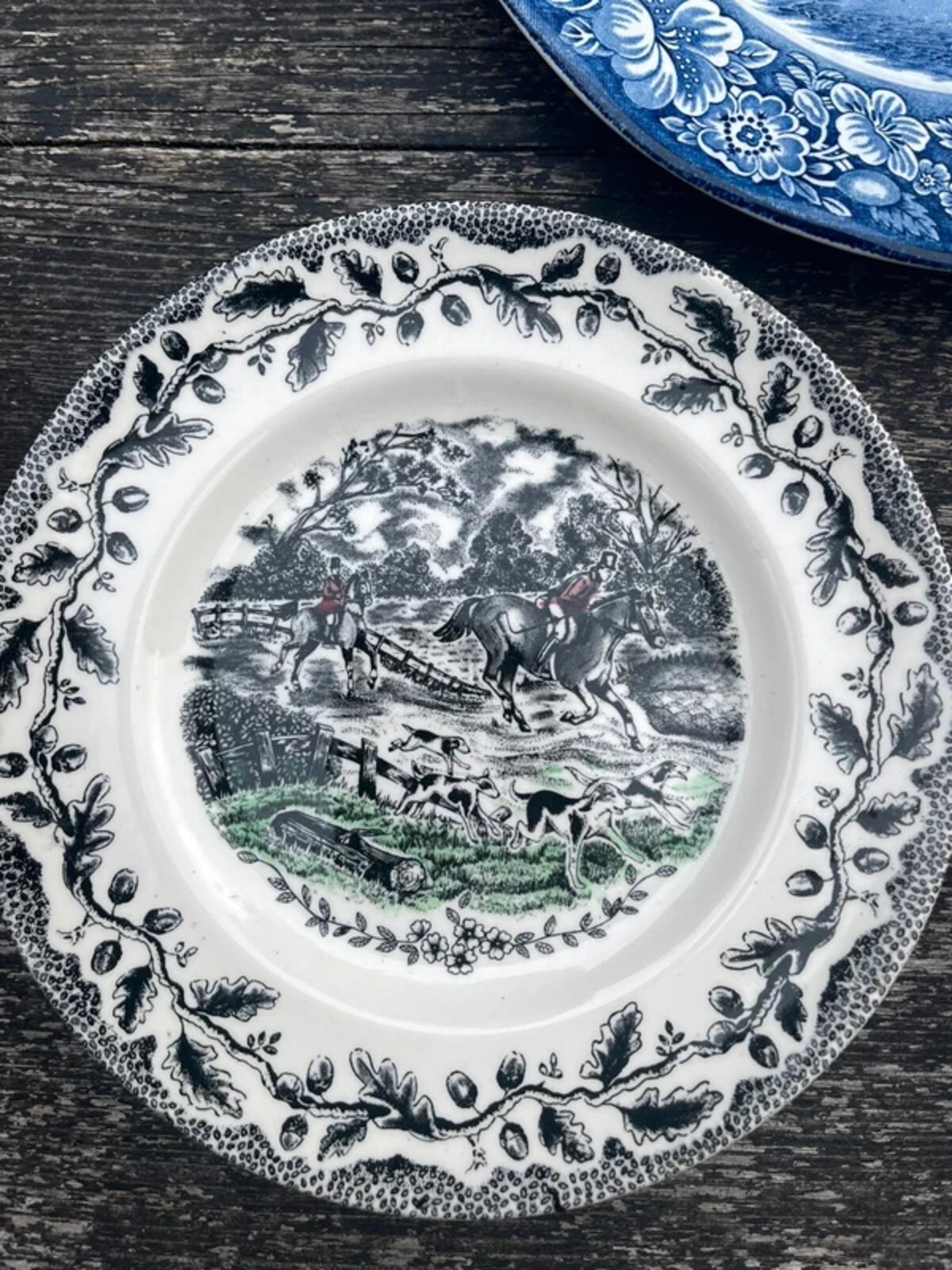 Vintage plate collection ready instant plate wall collection transferware